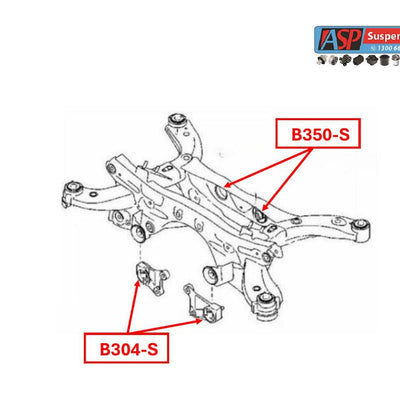 Mazda CX-9 - 2 x Rear Differential Rear Bushes (B350-S) & Rear Differential Front Bushes (B304-S) - HEAVY DUTY